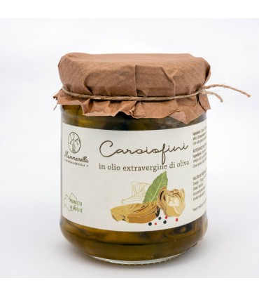 Carciofini sott’olio ai pepi e alloro in Evo Gentile di Larino 212 Gr