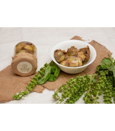 Carciofini sott’olio ai pepi e alloro in Evo Gentile di Larino 212 Gr