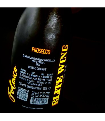 Prosecco DOC di Elite Wine. Bottiglia con LED luminosi